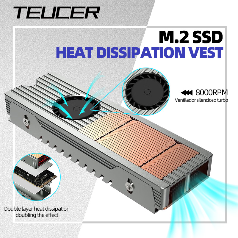 M2 Heatsink Cooler - Teucer M.2 NVME SSD Heat Sink