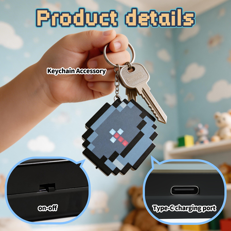 Gaming Accessories For 11 Year Old Boy - 2026 NEW Rechargeable Pixel Compass Keychain