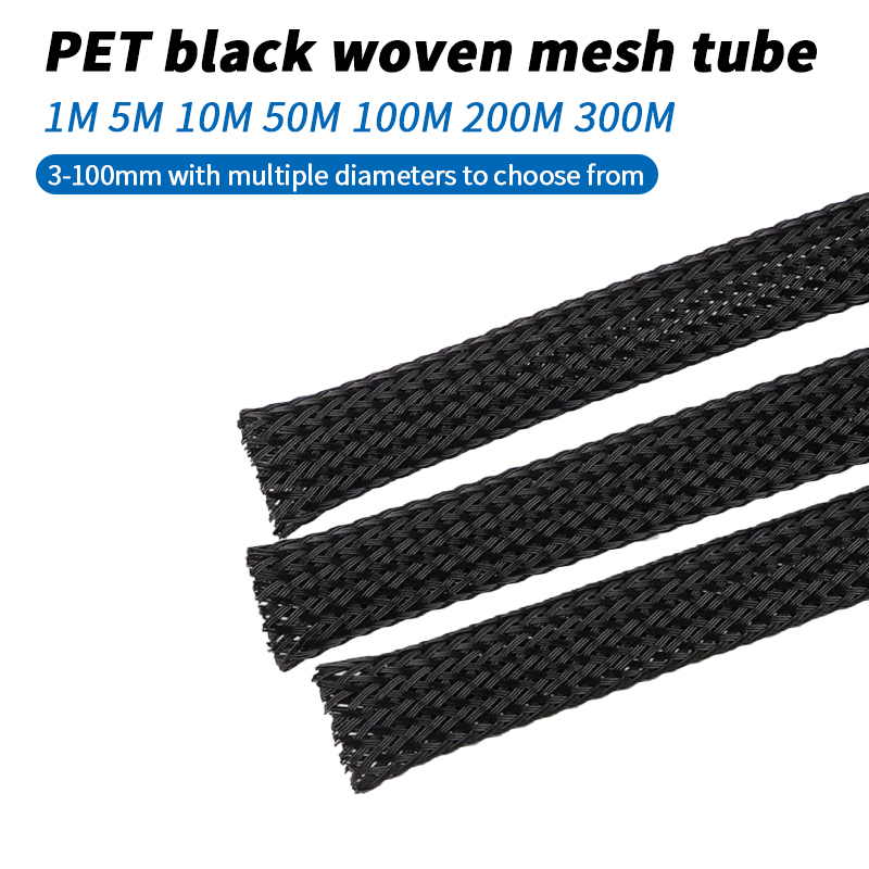 Cable Sleeve Braided - Black Nylon Braided Cable Sleeve 3mm