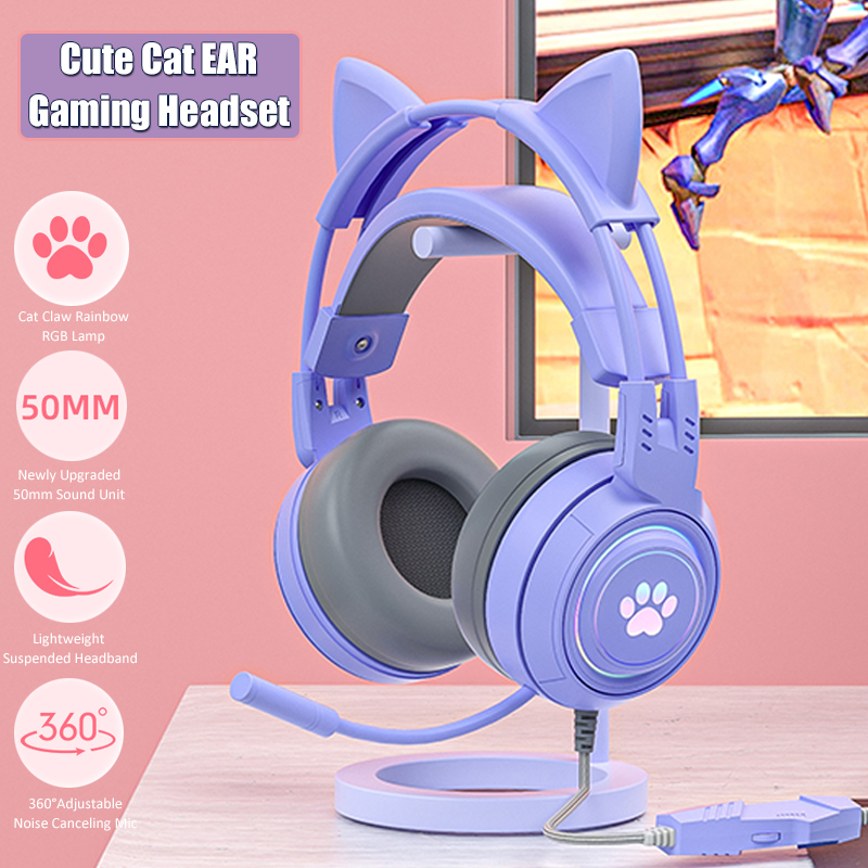 Venom Gaming Accessories - Cute Cat Ear Gaming Headphones with