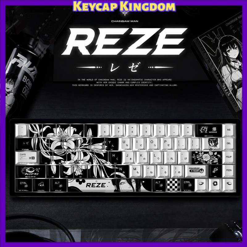 Gaming Accessories For Gaming Setup - NEW Reze 5.0 Anime Keycaps Chainsaw
