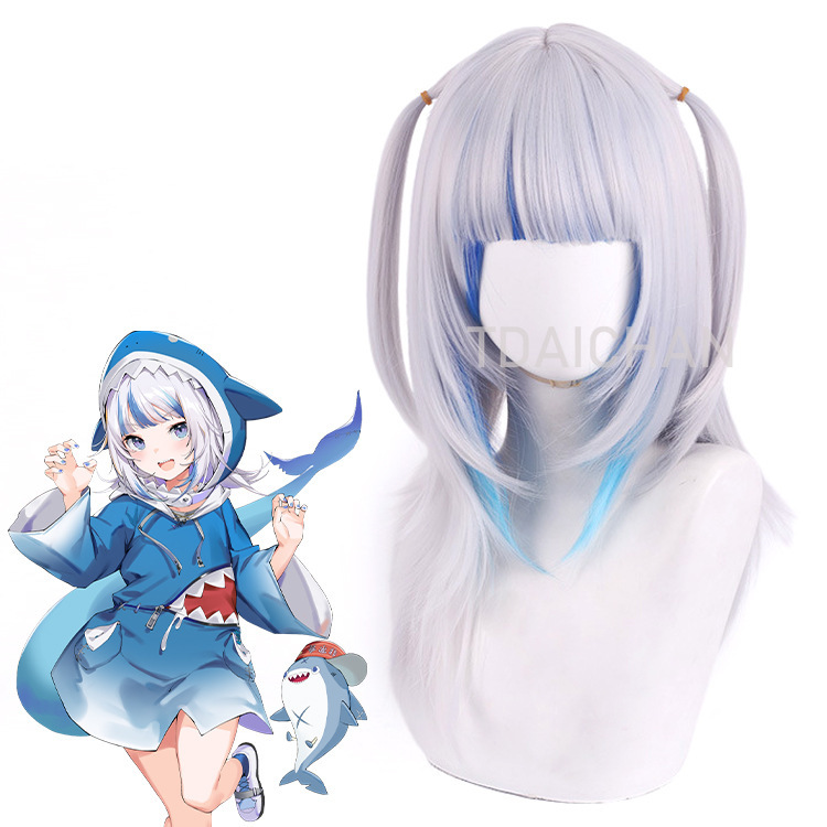 2025 Gawr Gura Cosplay Wig Whi - Virtual Gaming Accessories recension och pris