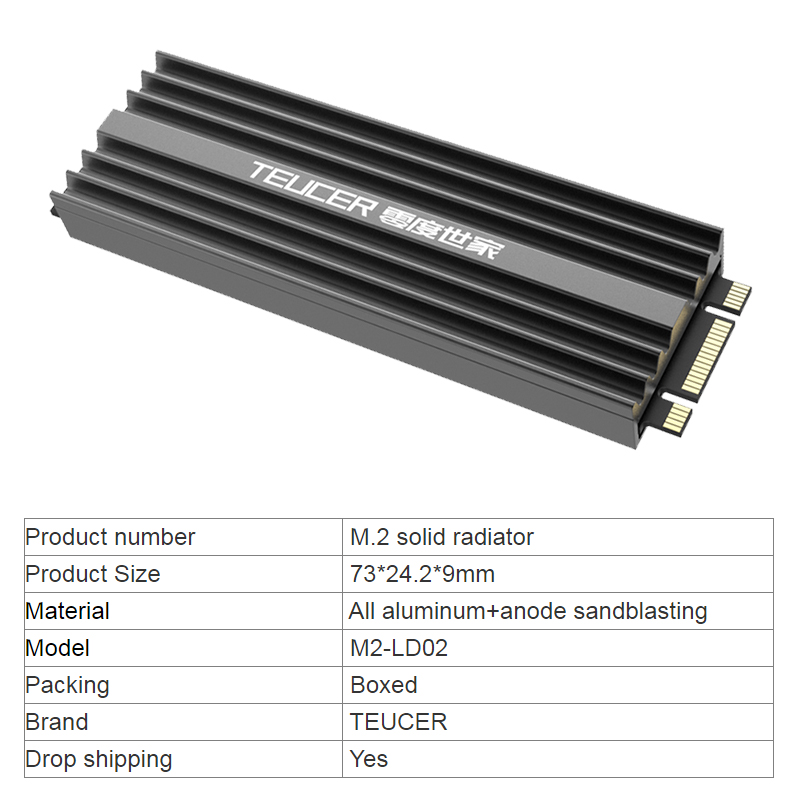 TEUCER M2 SSD Heatsink NVME 22 - M2 Heatsink Cooler recension och pris