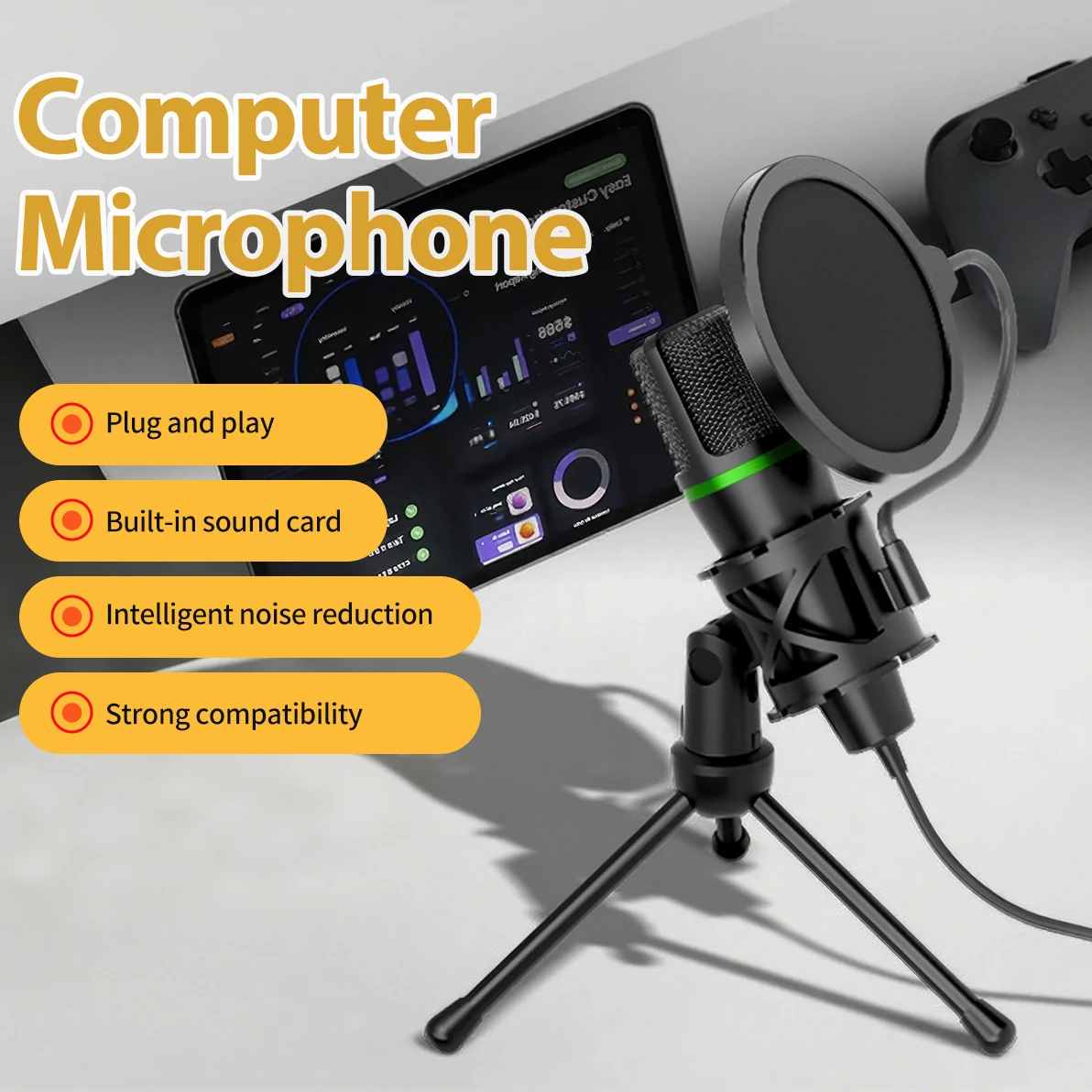 Condenser Microphone USB Wired - Gaming Accessories Rgb recension och pris