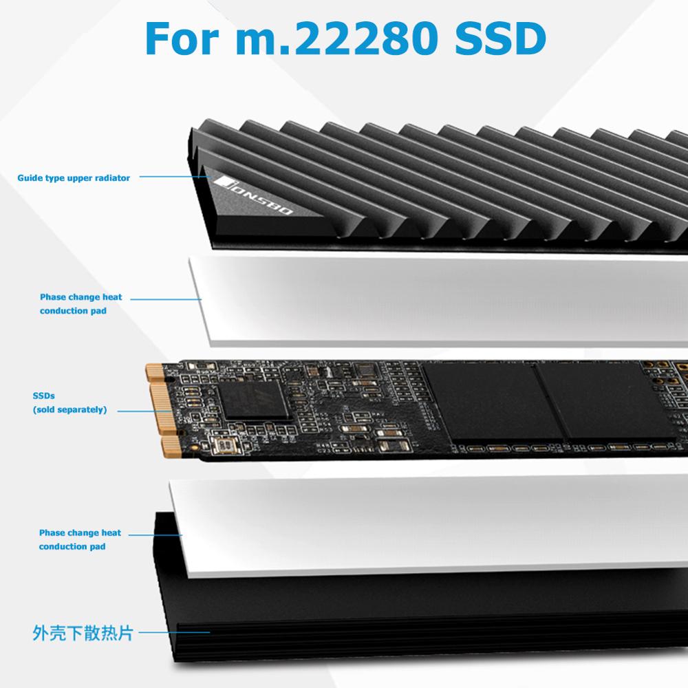 Jonsbo M2 2280 SSD Aluminum He - M2 Heatsink Cooler recension och pris