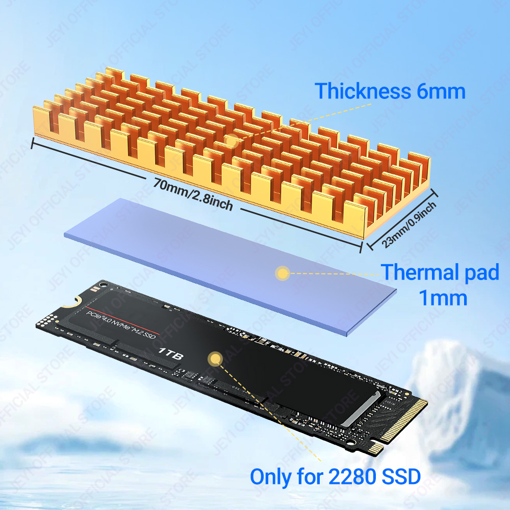 JEYI M.2 SSD Heatsink Aluminum - M2 Heatsink Cooler recension och pris