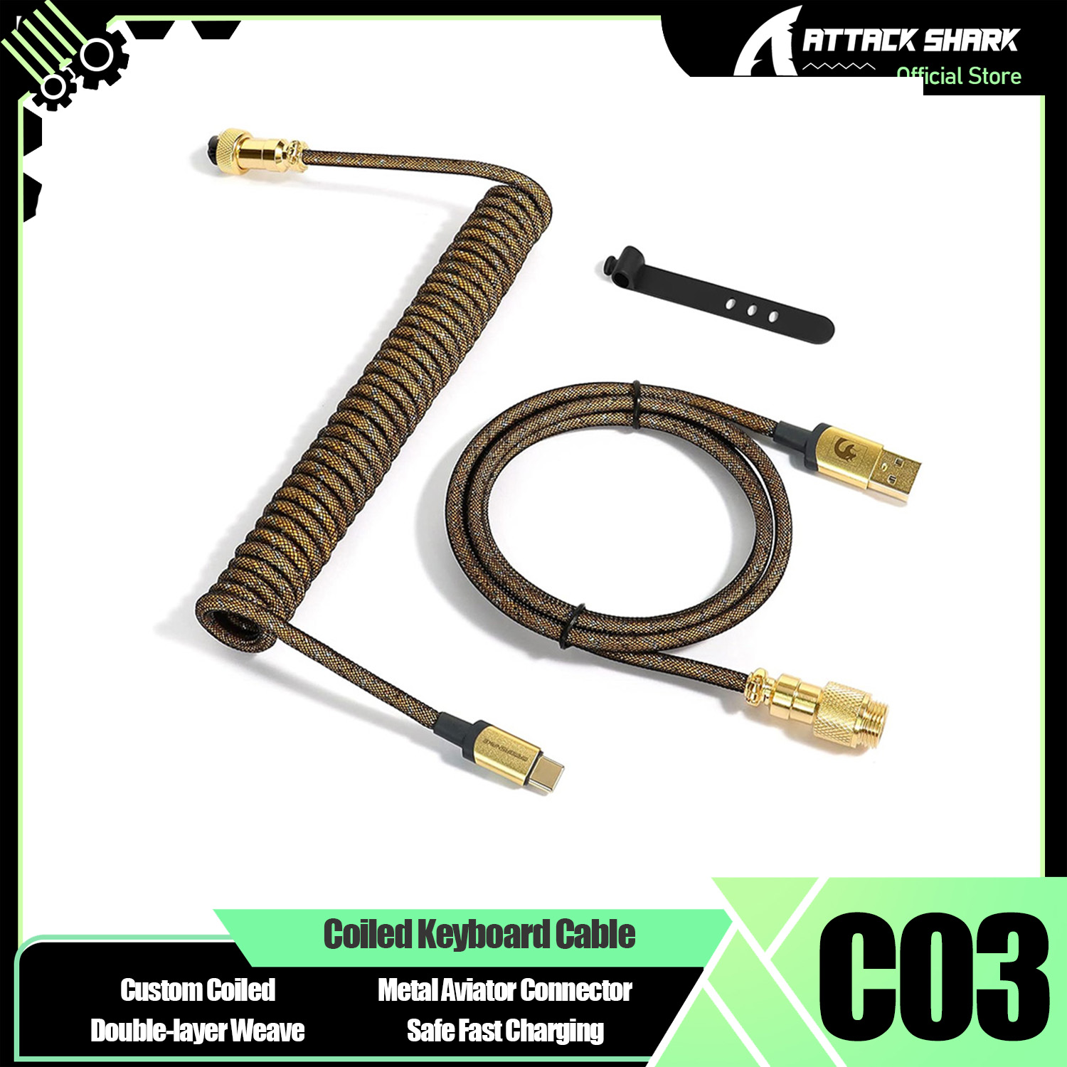 ATTACK SHARK * MAMBASNAKE C03  - Cable Sleeve Braided recension och pris