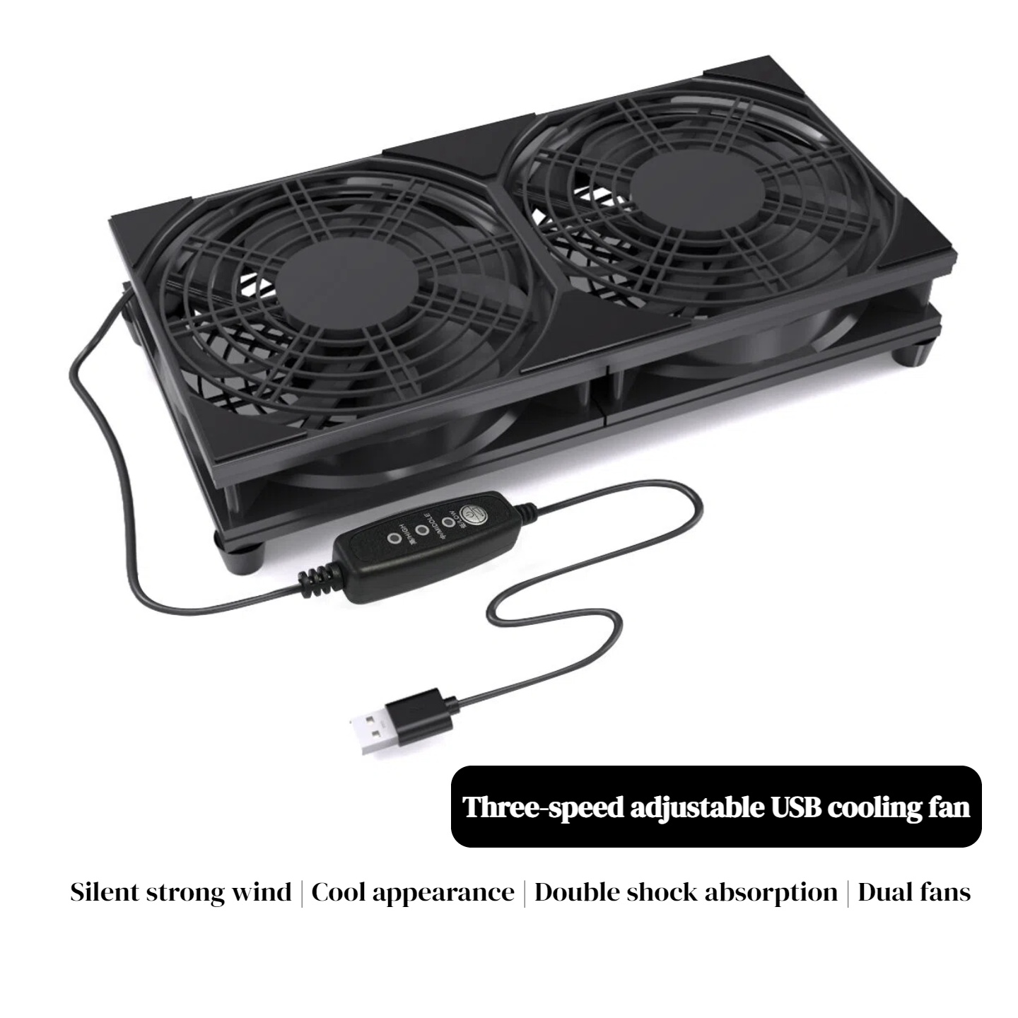 Dual USB Cooling Fan with 3-Sp - Gaming Accessories Rgb recension och pris