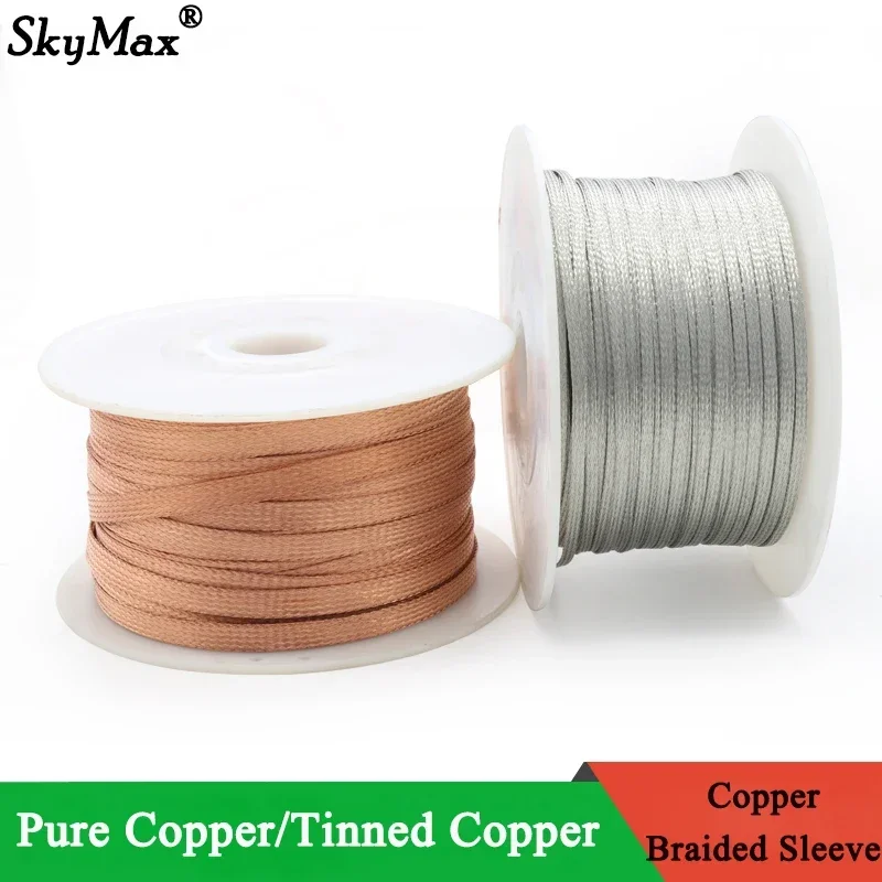 2M/5M Tinned Plating Copper Br - Cable Sleeve Braided recension och pris