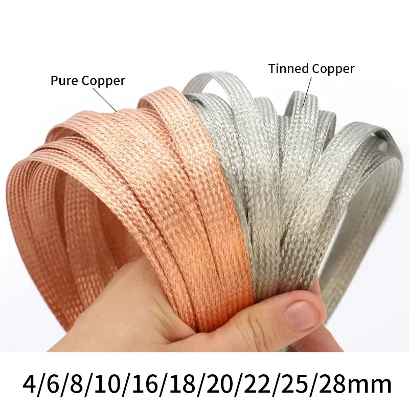 2M/5M Tinned Plating Copper Br - Cable Sleeve Braided recension och pris