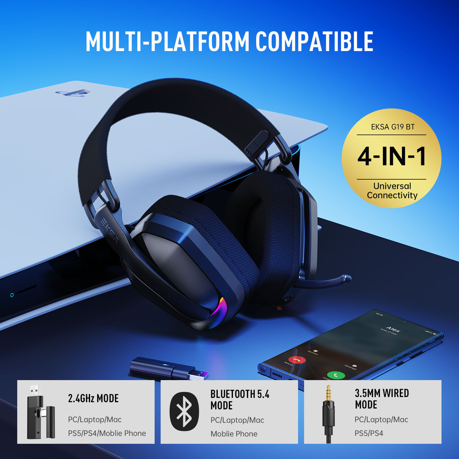 EKSA G19BT 2.4GHz Wireless Gam - Venom Gaming Accessories recension och pris