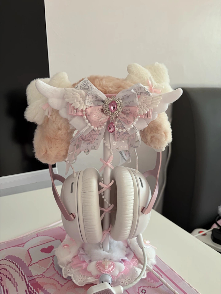 Cute Lace Headphone Stand Pink - Gaming Accessories Desktop recension och pris