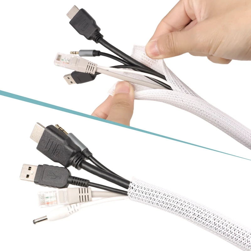 White PET Braided Expandable C - Cable Sleeve Braided recension och pris