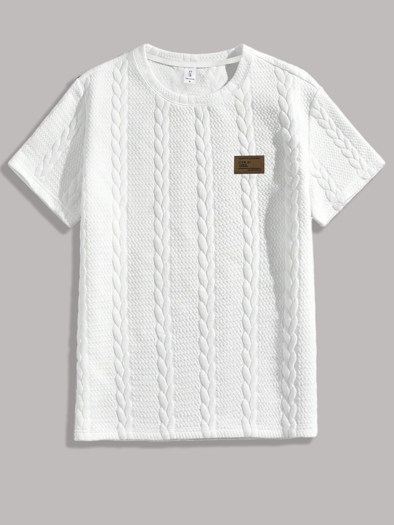 Men's Cable-Knit Jacquard Text - Cable Sleeve Braided recension och pris